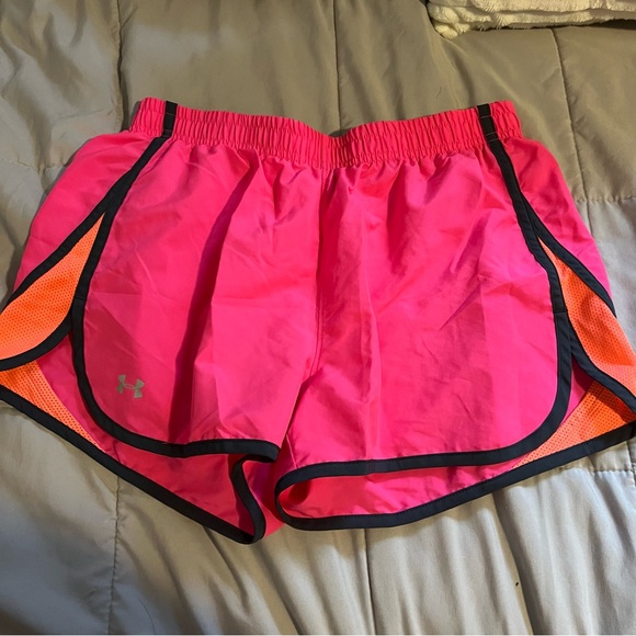 Under Armour Women's Pink and Orange Athletic Shorts - Picture 1 of 3